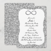Silver Glitter Silver Infinity Bachelorette Party Kaart (Voorkant / Achterkant)