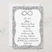 Silver Glitter Silver Infinity Bachelorette Party Kaart (Voorkant)