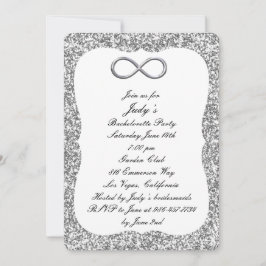 Silver Glitter Silver Infinity Bachelorette Party Kaart