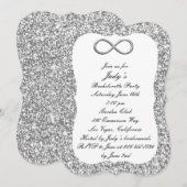Silver Glitter Silver Infinity Bachelorette Party Kaart (Voorkant / Achterkant)