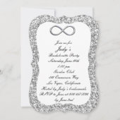 Silver Glitter Silver Infinity Bachelorette Party Kaart (Voorkant)