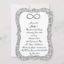 Silver Glitter Silver Infinity Bachelorette Party Kaart