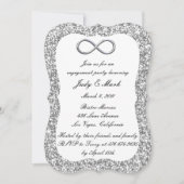 Silver Glitter Silver Infinity Engagement Kaart (Voorkant)