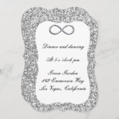Silver Glitter Silver Infinity Reception Kaart (Voorkant / Achterkant)