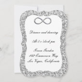 Silver Glitter Silver Infinity Reception Kaart (Voorkant)