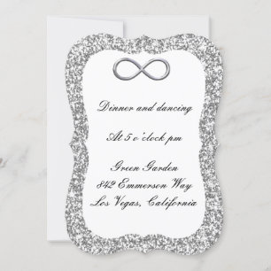 Silver Glitter Silver Infinity Reception Kaart