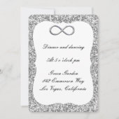 Silver Glitter Silver Infinity Reception Kaart (Voorkant)