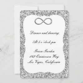Silver Glitter Silver Infinity Reception Kaart