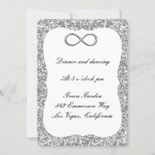 Silver Glitter Silver Infinity Reception Kaart
