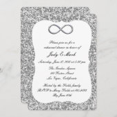 Silver Glitter Silver Infinity Rehearings Dinner Kaart (Voorkant / Achterkant)
