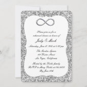 Silver Glitter Silver Infinity Rehearings Dinner Kaart (Voorkant)