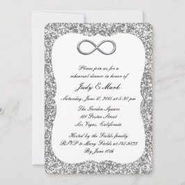 Silver Glitter Silver Infinity Rehearings Dinner Kaart