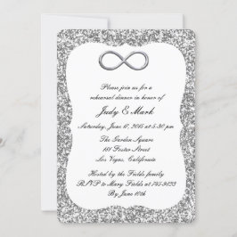 Silver Glitter Silver Infinity Rehearings Dinner Kaart
