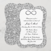 Silver Glitter Silver Infinity Rehearings Dinner Kaart (Voorkant / Achterkant)
