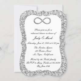 Silver Glitter Silver Infinity Rehearings Dinner Kaart