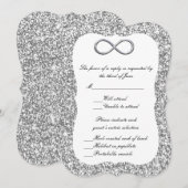 Silver Glitter Silver Infinity Response Kaart (Voorkant / Achterkant)