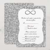Silver Glitter Silver Infinity Response Kaart (Voorkant / Achterkant)