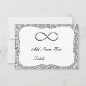 Silver Glitter Silver Infinity Table Place Card Kaart (Voorkant)