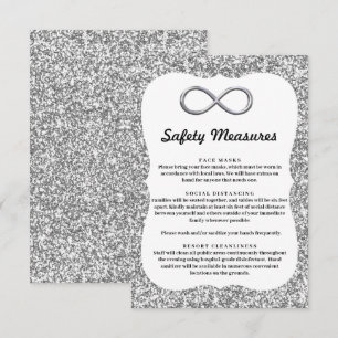Silver Glitter Silver Infinity veiligheidsmaatrege Informatiekaartje