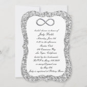Silver Glitter Silver Infinity Vrijgezellenfeest Kaart (Voorkant)