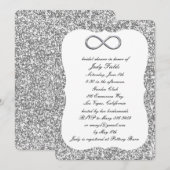 Silver Glitter Silver Infinity Vrijgezellenfeest Kaart (Voorkant / Achterkant)