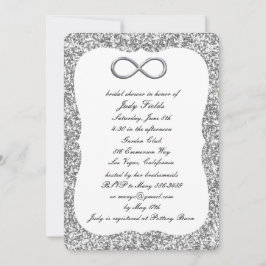 Silver Glitter Silver Infinity Vrijgezellenfeest Kaart