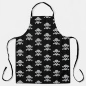 Silver Glitter Skull en Crossbones Schort (Voorkant)