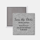 Silver Glitter Sla de datummagneet op Magneet (Voorkant / Achterkant)