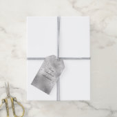 Silver Glitter Sneeuwvlokken Cadeaulabel (Met Touw)