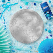 Silver Glitter Sneeuwvlokken Papieren Bordje (Feest)