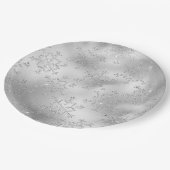 Silver Glitter Sneeuwvlokken Papieren Bordje (Gekanteld)