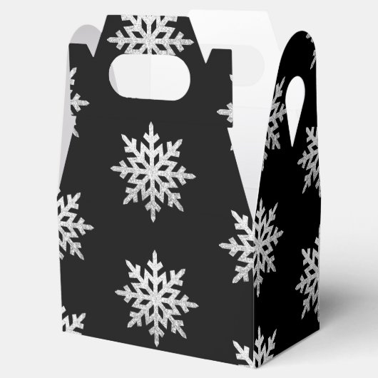 Silver Glitter Snowflake Bedankdoosjes (Geopend)