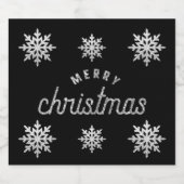 Silver Glitter Snowflake Bier Etiket (Enkel label)