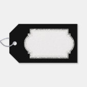 Silver Glitter Snowflake Cadeaulabel (Achterkant Horizontaal)