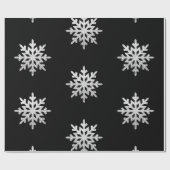 Silver Glitter Snowflake Cadeaupapier (Vlak)