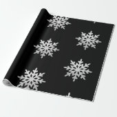 Silver Glitter Snowflake Cadeaupapier (Uitgerold)