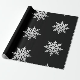 Silver Glitter Snowflake Cadeaupapier