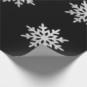 Silver Glitter Snowflake Cadeaupapier (Hoek)