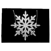 Silver Glitter Snowflake Groot Cadeauzakje (Achterkant)