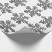 Silver Glitter Snowflake-kerstdecoratie Cadeaupapier (Hoek)