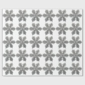 Silver Glitter Snowflake-kerstdecoratie Cadeaupapier (Vlak)
