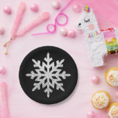 Silver Glitter Snowflake Papieren Bordje (Feest)