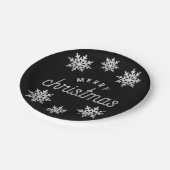 Silver Glitter Snowflake Papieren Bordje (Gekanteld)