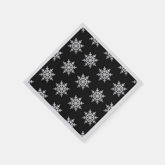 Silver Glitter Snowflake Pattern Napkins Servet (Hoek)