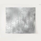 Silver Glitter Snowflake Photo Backdrop Wandkleed (Voorkant (horizontaal))