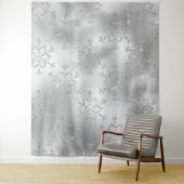 Silver Glitter Snowflake Photo Backdrop Wandkleed (In situ)