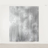 Silver Glitter Snowflake Photo Backdrop  Wandkleed (Voorkant)