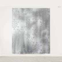 Silver Glitter Snowflake Photo Backdrop 