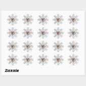 Silver Glitter Snowflake Photo Lijst - Persoonlijk Ronde Sticker (Vel)