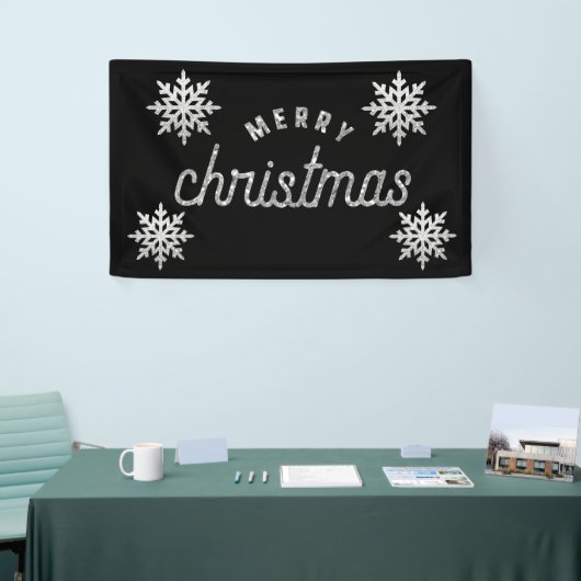 Silver Glitter Snowflake Spandoek (Beurs)